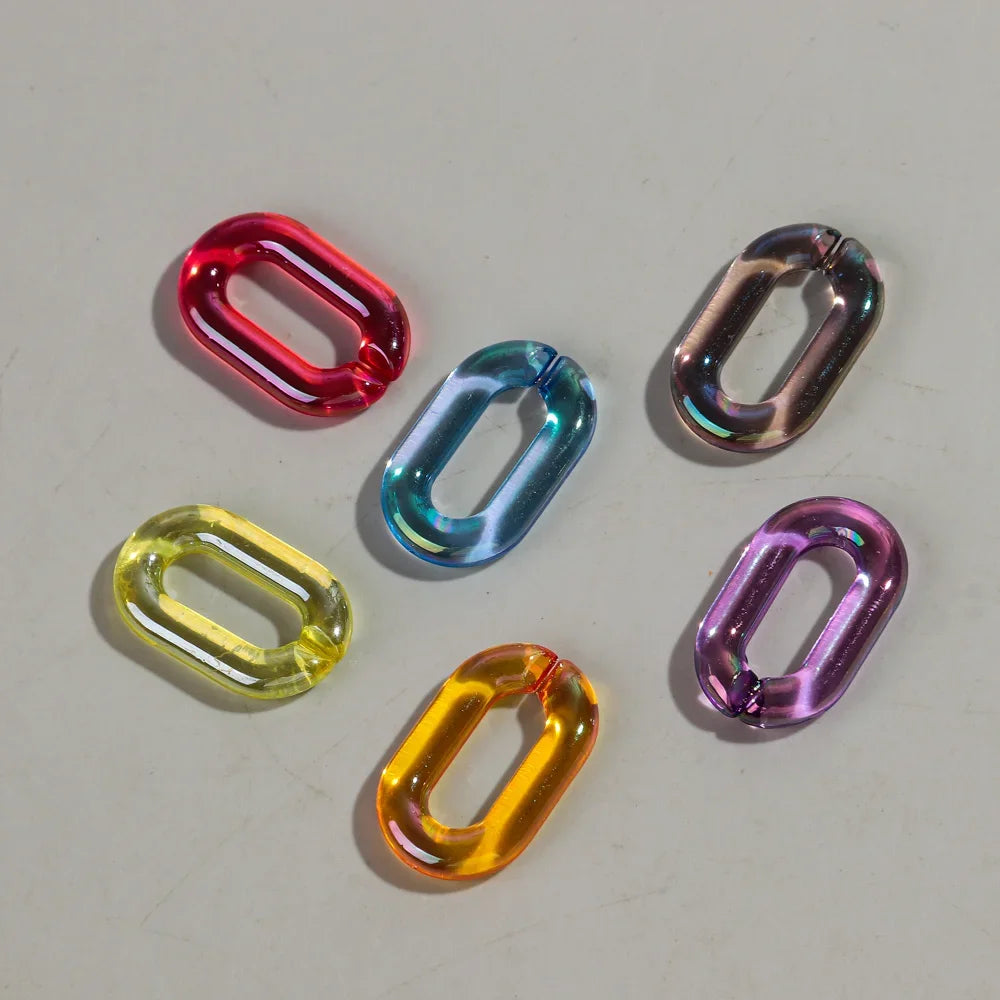 Colorful 20pc Transparent Oval LinkOval Link Chain Beads