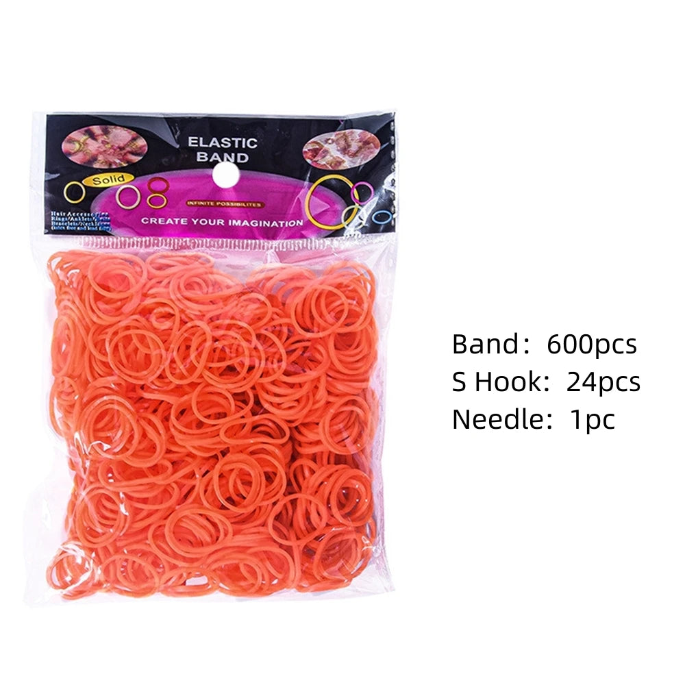 600pcs Loom Rubber Bands Kit Bracelet Making Kit for Kids Elastic Weaving