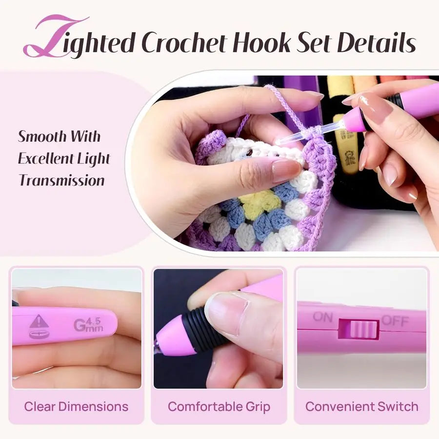 Light Up Crochet Hook with Battery