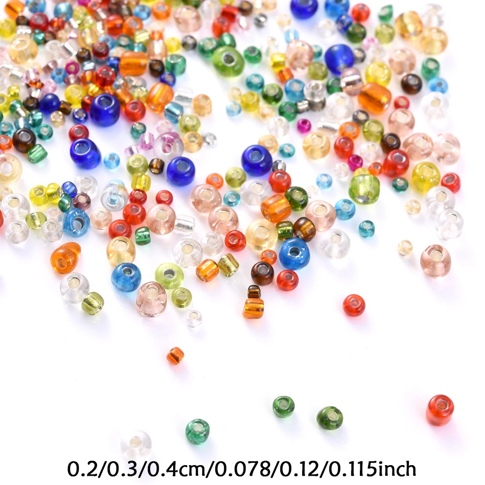 1000/500/200Pcs Glass Transparent Seed Bead Spacing Beads