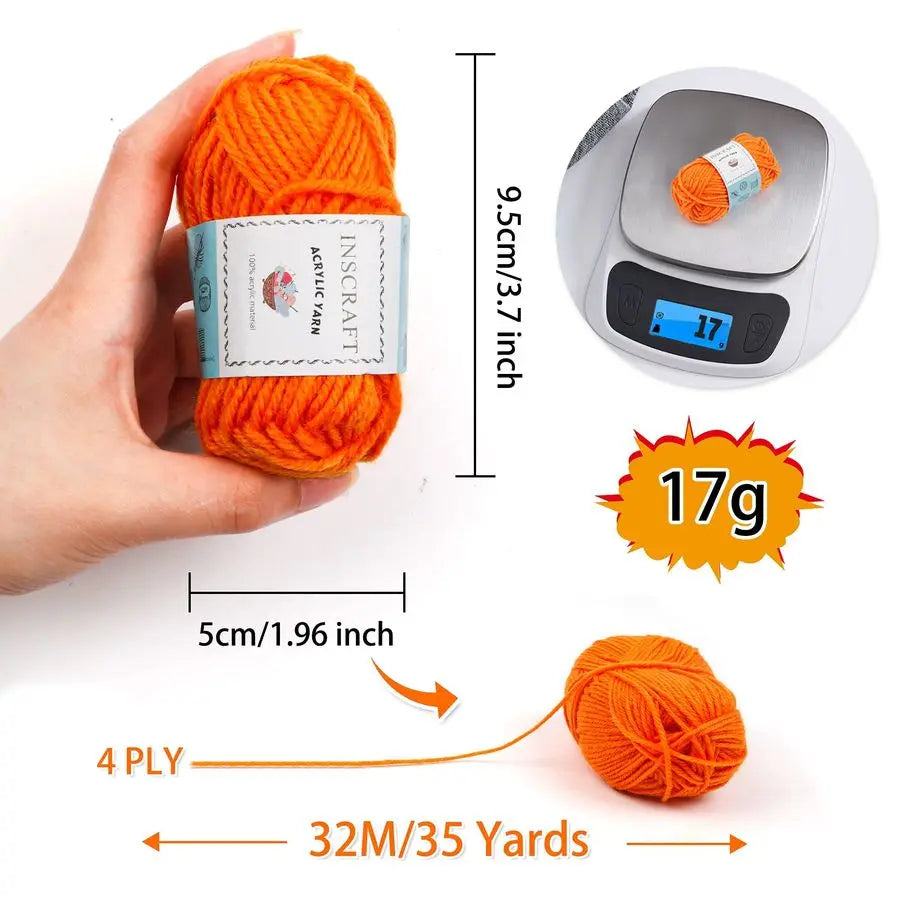 62 Acrylic Yarn Skeins, 2170 Yards Yarn for Knitting and Crochet