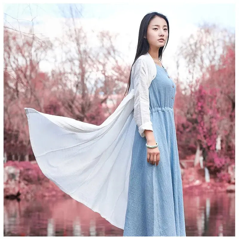 Soft Thin Linen Cotton Fabric Solid Color Organic Material Pure Natural Flax For Sewing