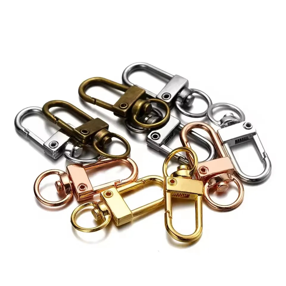 10pcs/lot 12x33mm Rotating Dog Buckle Colorful Lobster Clasps Hooks