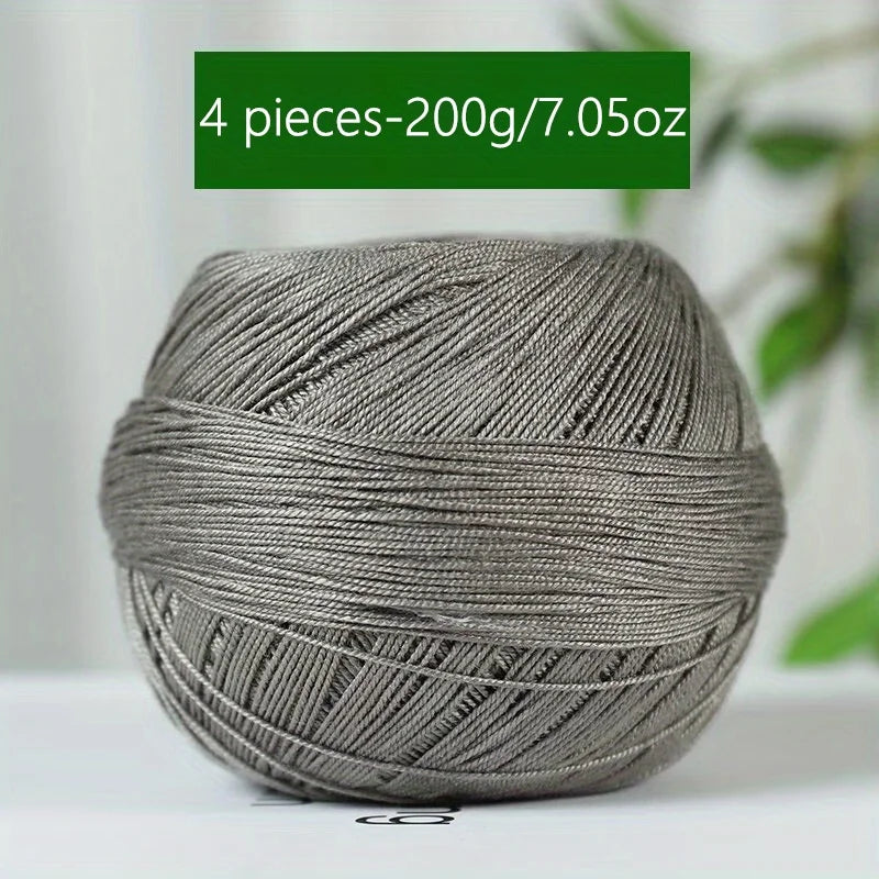 1PC Premium Mercerized Silk Lace Yarn Bundle-Soft, Durable, Vibrant Colors for DIY Knit & Crochet