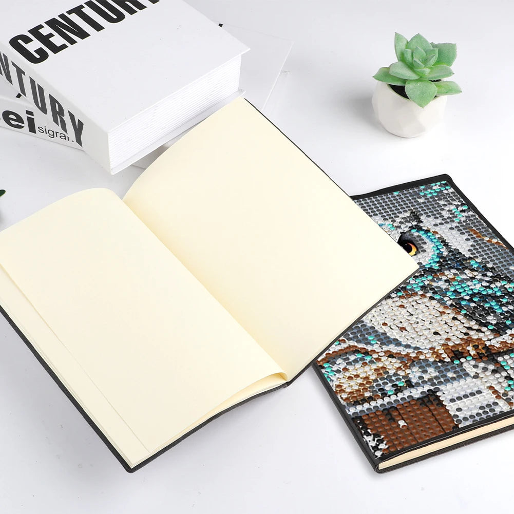 5D DIY Owl Diamond Art Painting Kit Crystal Notepad Sketchbook