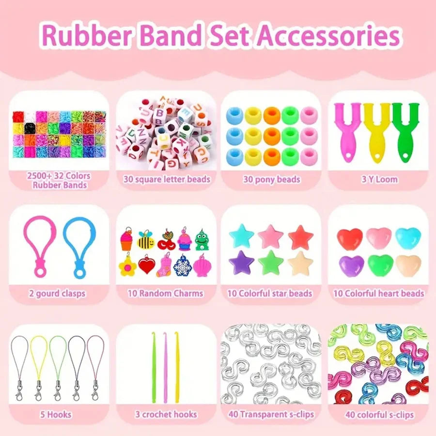 2700PCS+/Box Rubber Bands Bracelet Making Kit - Creative Jewelry