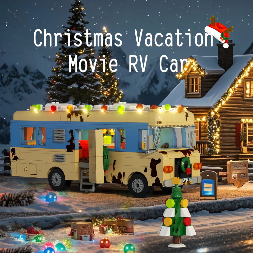 Christmas Vacation RV Building Block Set - Movie Replica Cousin Eddie Car | Nostalgic Collection & Family DIY | Christmas Gift