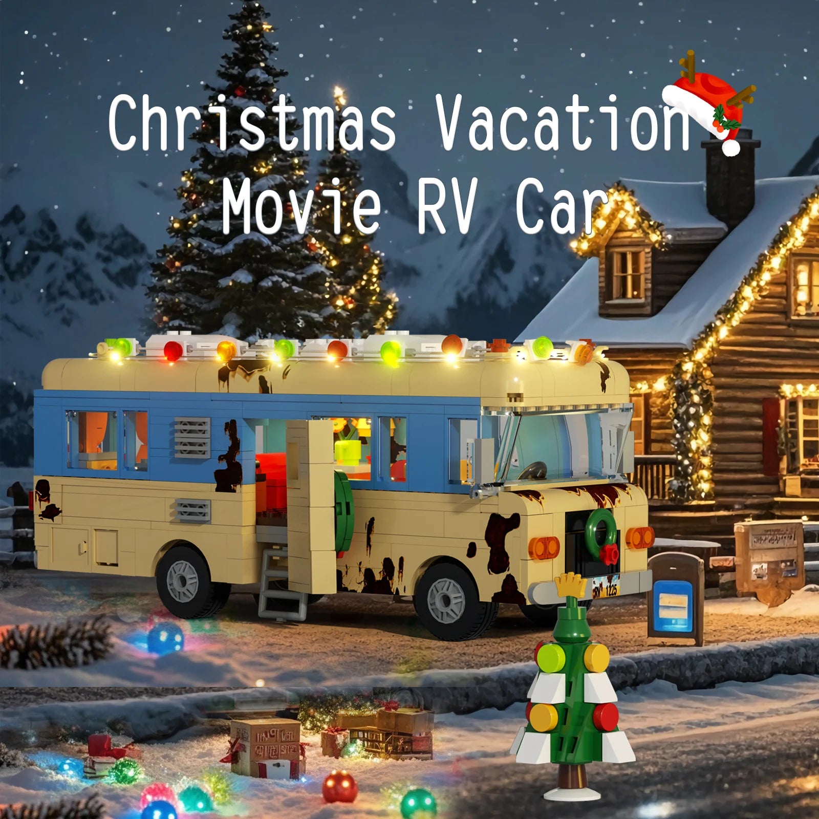 Christmas Vacation RV Building Block Set - Movie Replica Cousin Eddie Car | Nostalgic Collection & Family DIY | Christmas Gift