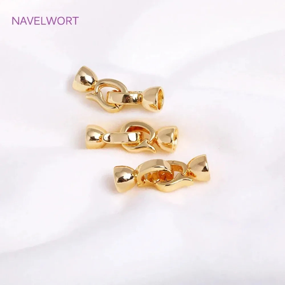 DIY Jewelry Accessories Inlaid Zircon Pearl Clasps Connectors 18K Gold Plated Pearl Clasps Fastener For Necklace Making Findings