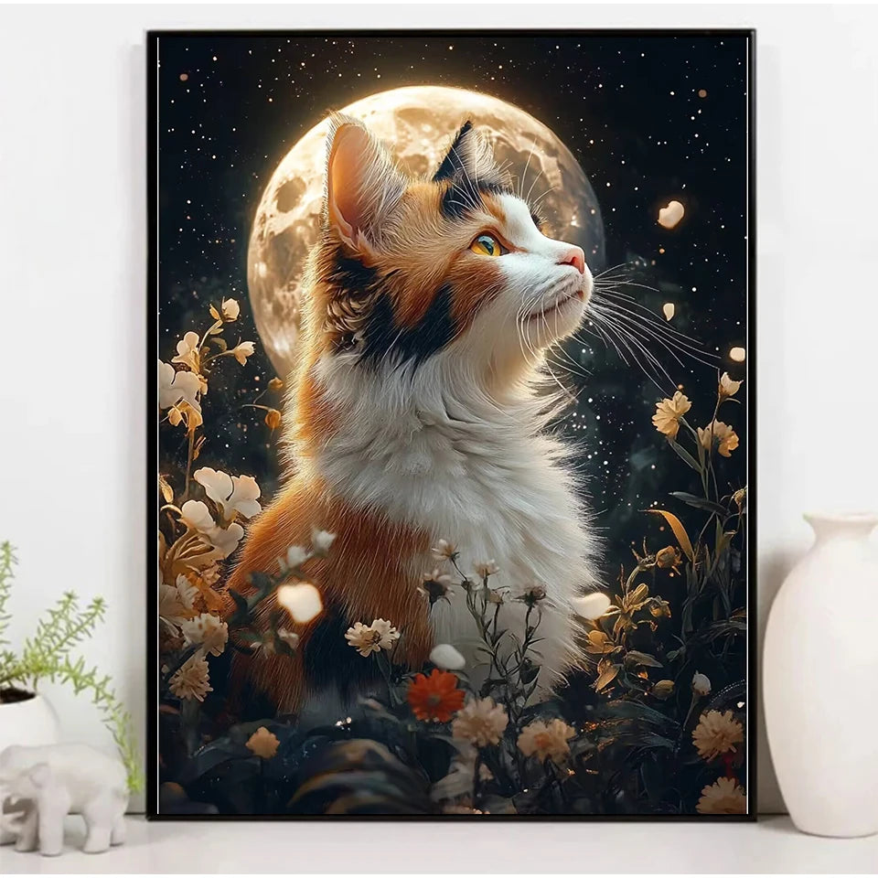 New Arrivals Diamond Embroidery Animal Kit DIY Drill Painting Cat.