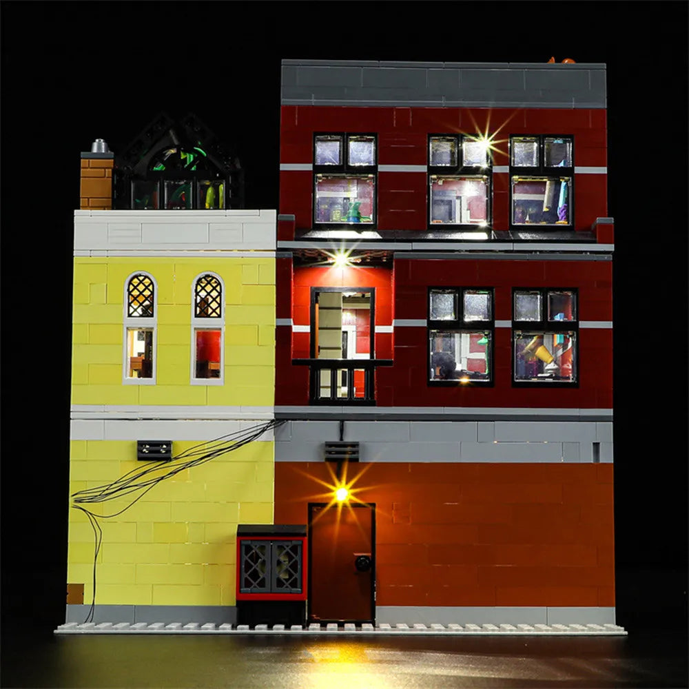 Creating Jazz Club Expert Pizza Shop House Building Blocks Street View Toys Christmas gift