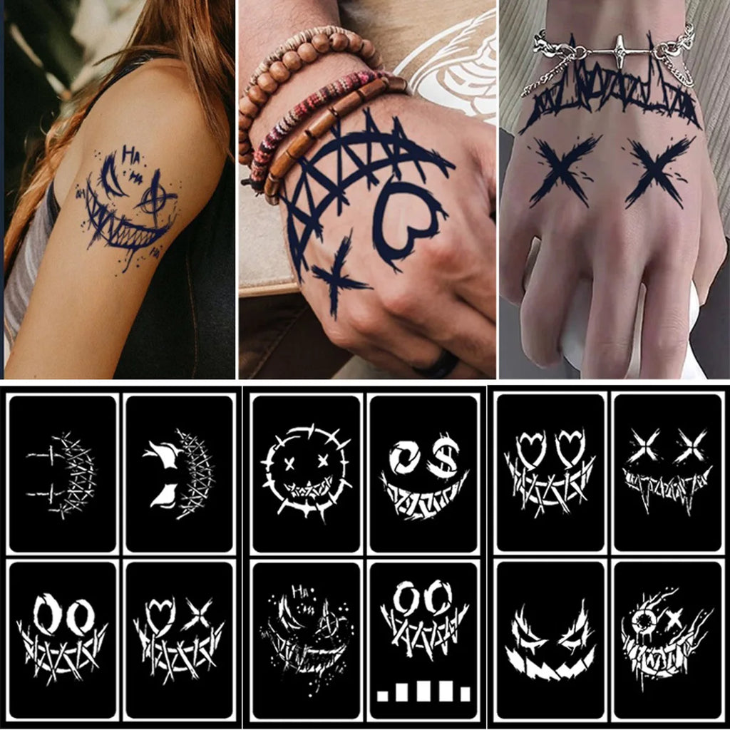 Tattoo Stencil Templates  Spray-On Diamond Glitter, Freehand Tattoo Juice Ink, DIY Body Painting Tattoos
