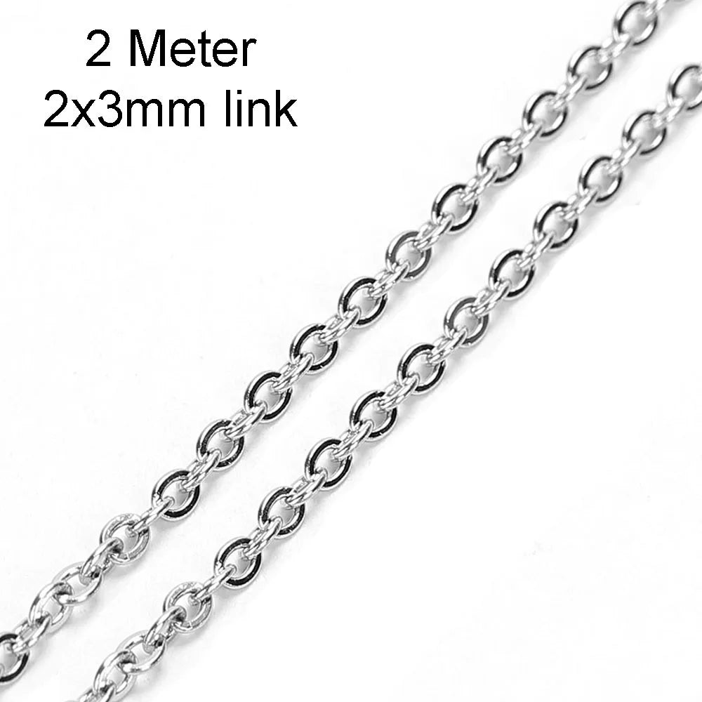 10 Meters Stainless Steel Chain,Gold&Steel Color Link for DIY Jewelry Making