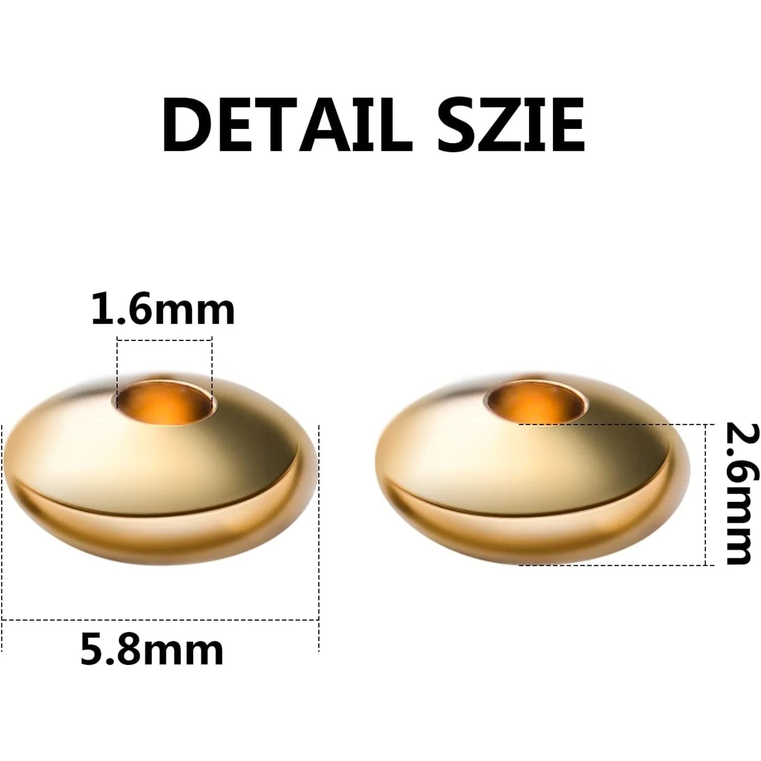 200pcs Flat Round , Bead Spacers Loose Beads Spacer Charm Beads for DIY Jewelry Necklace