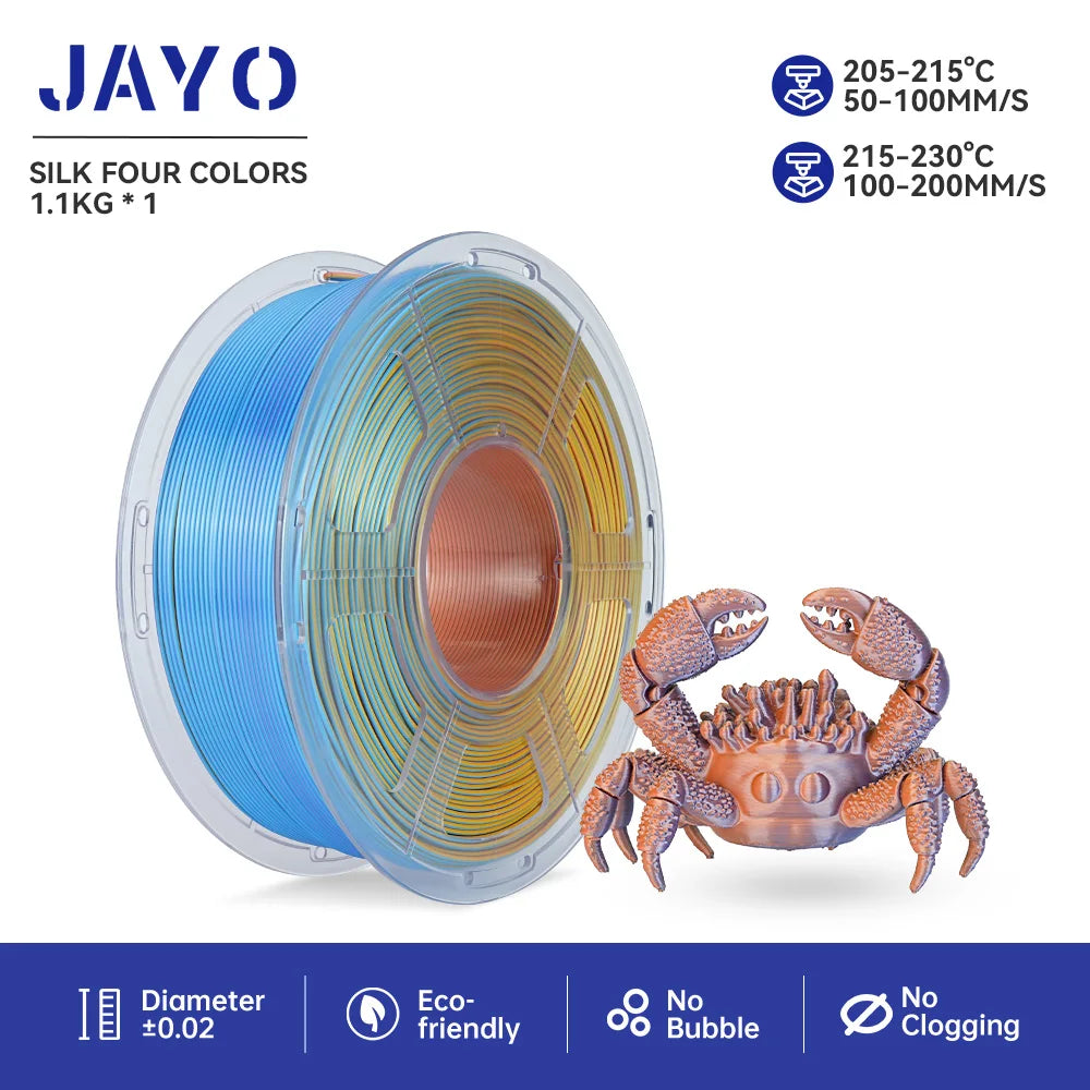 3D Printer Filament PLA+ SILK Four Colors 1.75mm Tolerances +/-0.02mm No bubbles FDM 3D Printer Materials DIY Gift