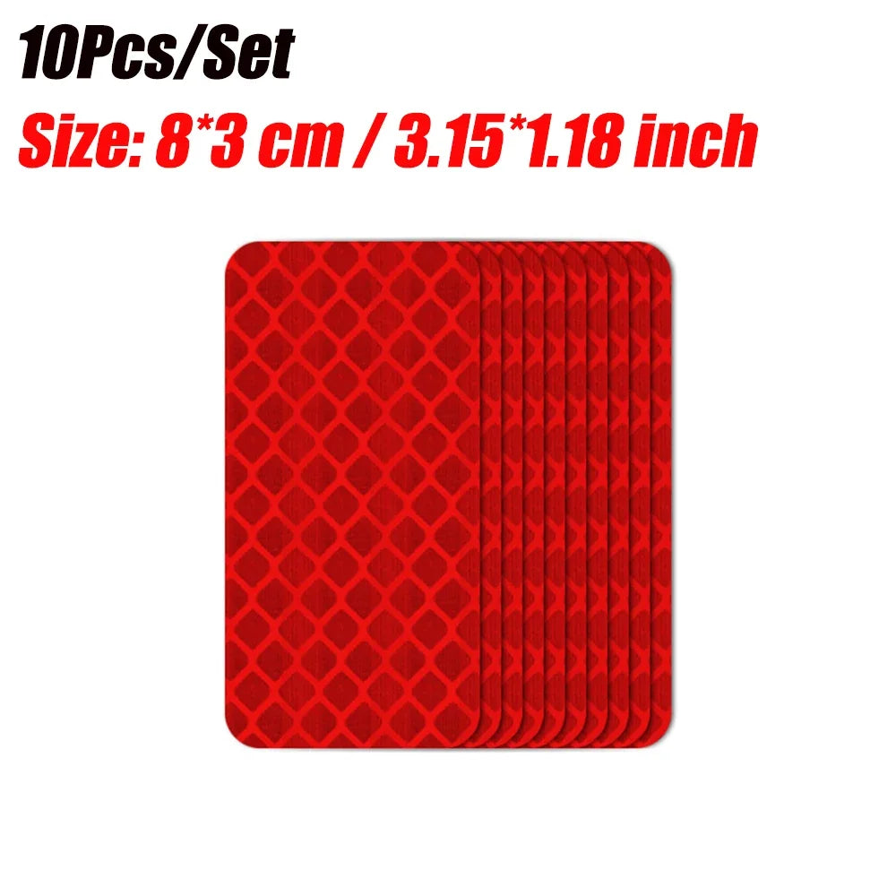 10pcs/set Car Motorcycle Bumper Reflective Safety Strip Stickers for Car Trailer 2027