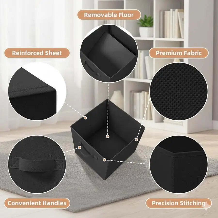 3/6-Pack Collapsible Fabric Cube Storage Box for arts and craft supplies