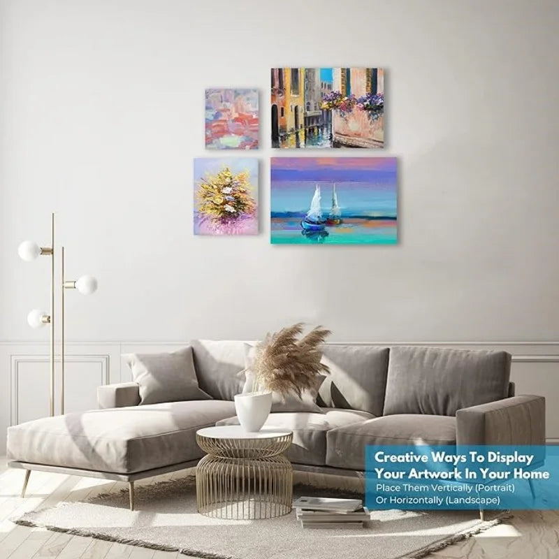 6pcs Canvas Board For Painting Cotton Blank Primed White
