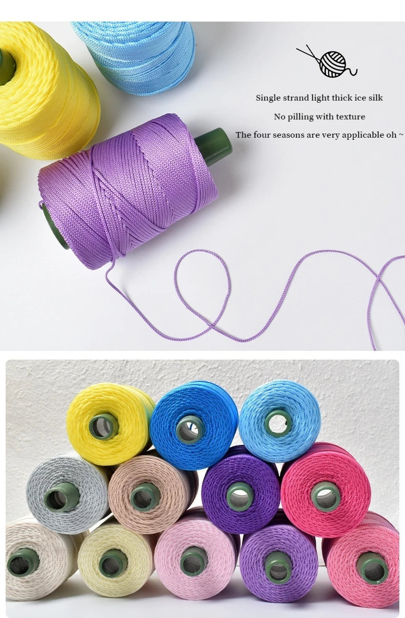 DIY Hand-Woven  Craft Rope Hollow Wool Crocheting Cushion