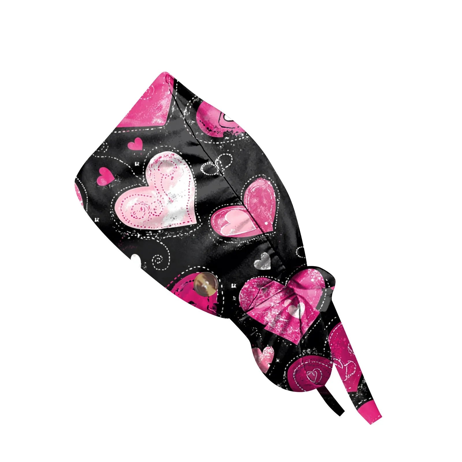 Fashion Valentine'S Day Printed Nurse Hat Casual Women'S Ponytail Hats Washing Hats Baotou Hat Dustproof Hat Nursing Work Hats