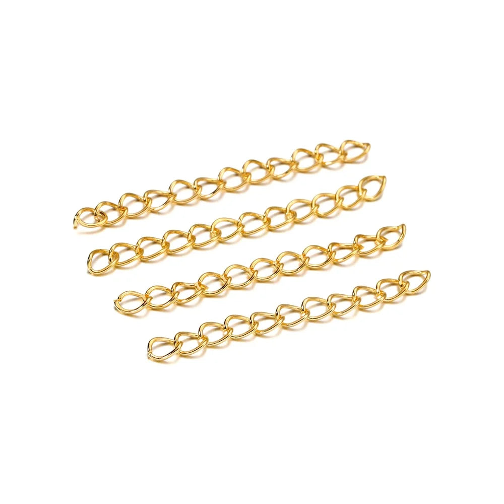 50-100pcs/lot 50mm 70mm  Necklace Extension Chain Bulk Bracelet Extended Chains Tail Extender