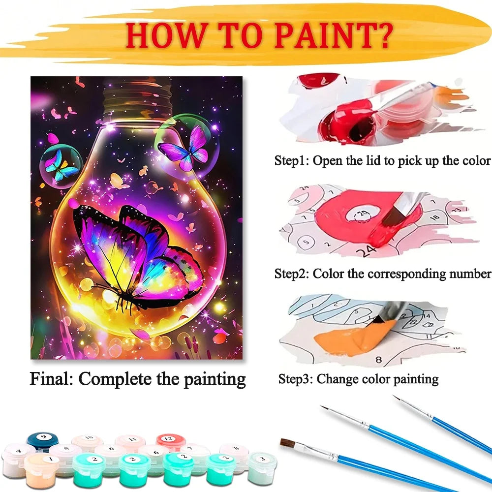 Paint By Numbers For Adult Fantasy Butterfly Landscape