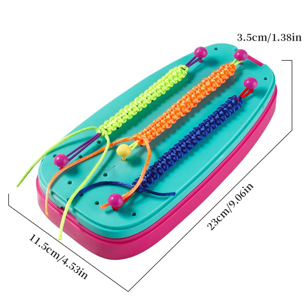 Girl's Bracelet Crafting Kit, Rainbow Rubber Band Loom Set, DIY Birthday Gift