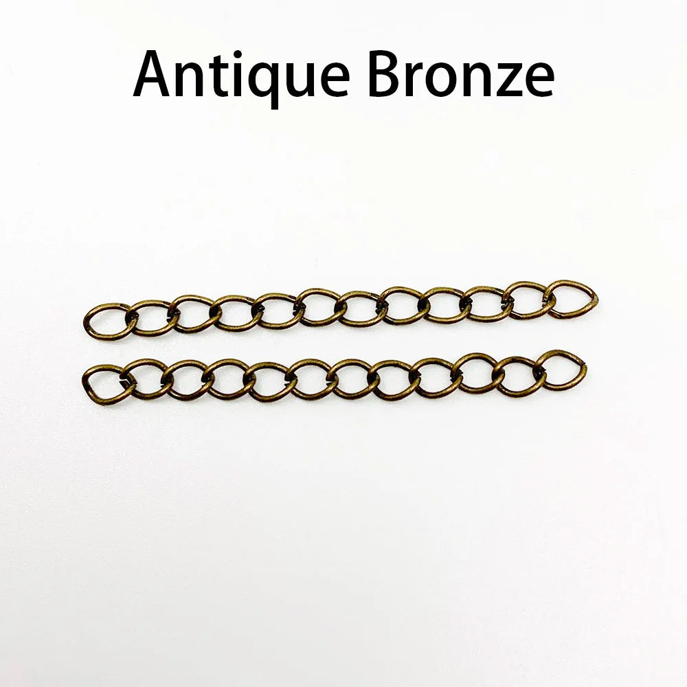 50-100pcs/lot 50mm 70mm  Necklace Extension Chain Bulk Bracelet Extended Chains Tail Extender