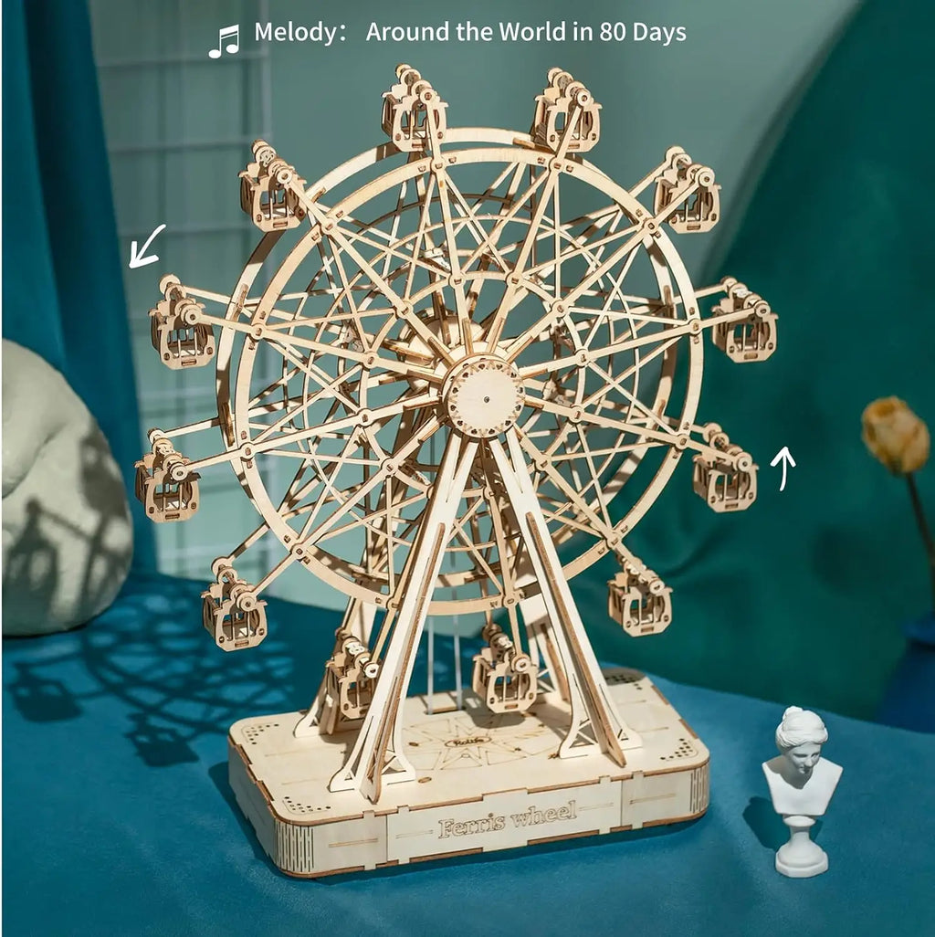 3D Puzzle Ferris Wheel Music Box Model Kit. For Children and adults crafting DIY, Unisex.