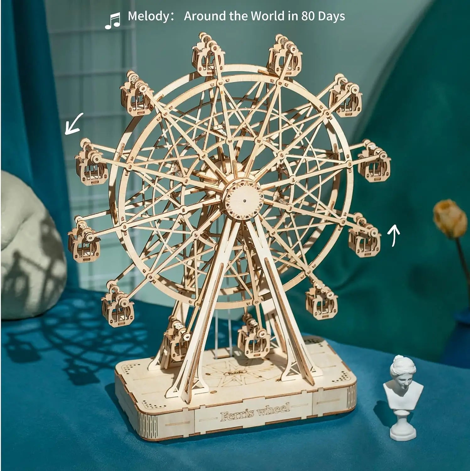 3D Puzzle Ferris Wheel Music Box Model Kit. For Children and adults crafting DIY, Unisex.