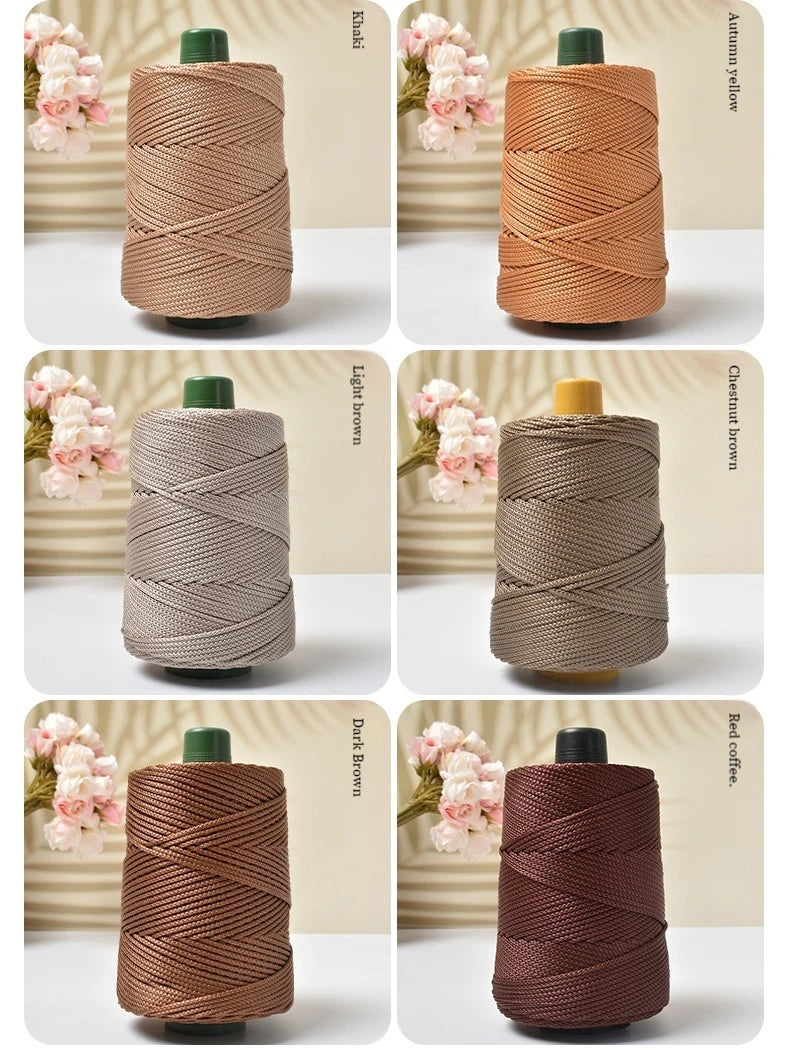 DIY Hand-Woven  Craft Rope Hollow Wool Crocheting Cushion