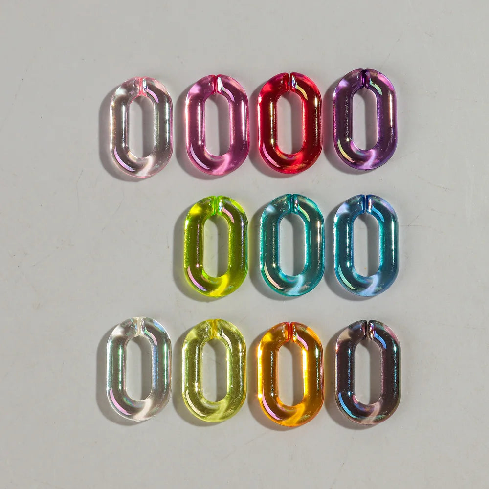 Colorful 20pc Transparent Oval LinkOval Link Chain Beads