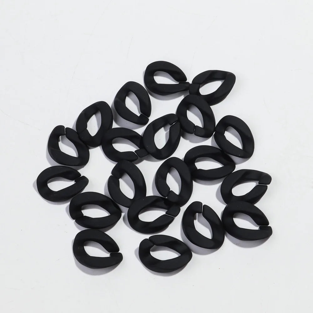20pcs 20x30mm Acrylic Frosted Square Link Chain Loose Beads