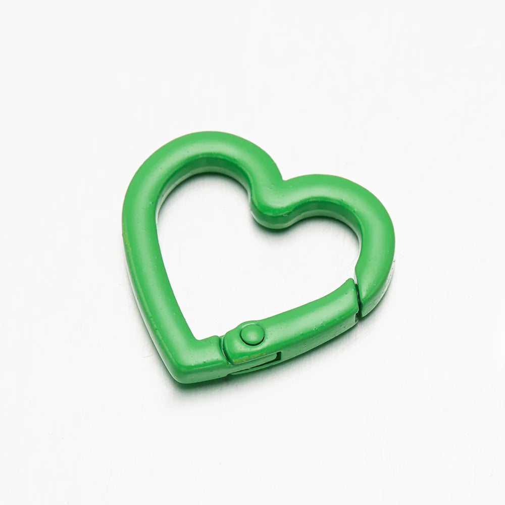 5pc 21/25mm Heart Key Ring Snap Clip Trigger Spring Buckle for DIY Jewelry Carabiner Keychain Chain Hook Make Accessory Material