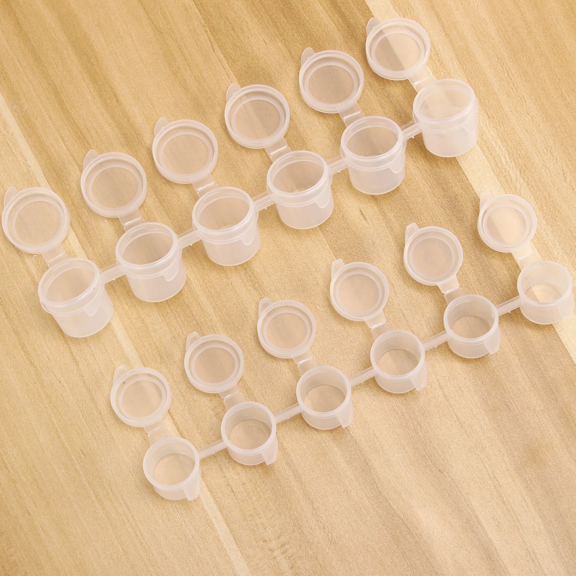 10Strips Empty Paint Pot Empty Acrylic Mini Container