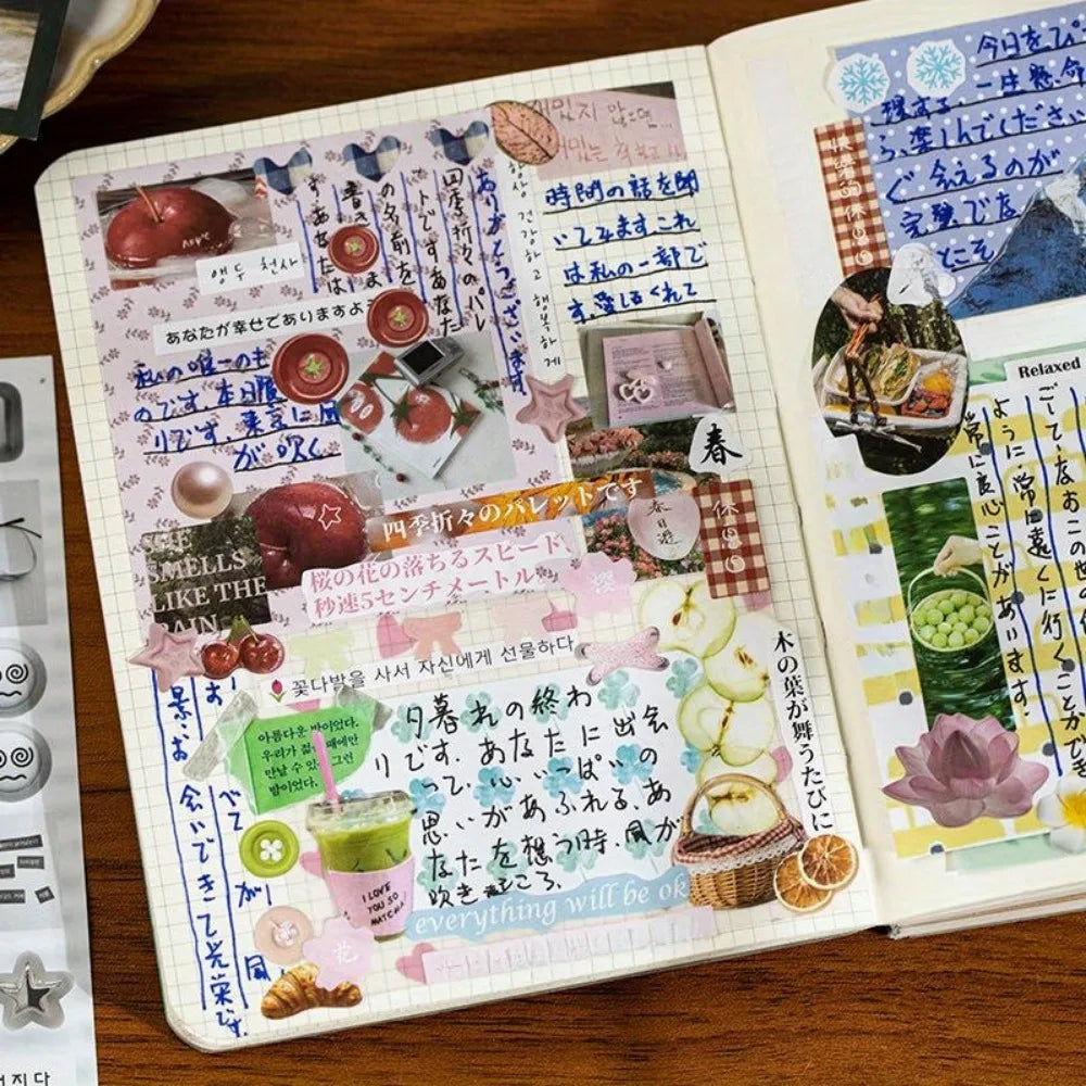 80pcs Vintage Die-Cut Sticker BookJunk Journals & DIY Crafting