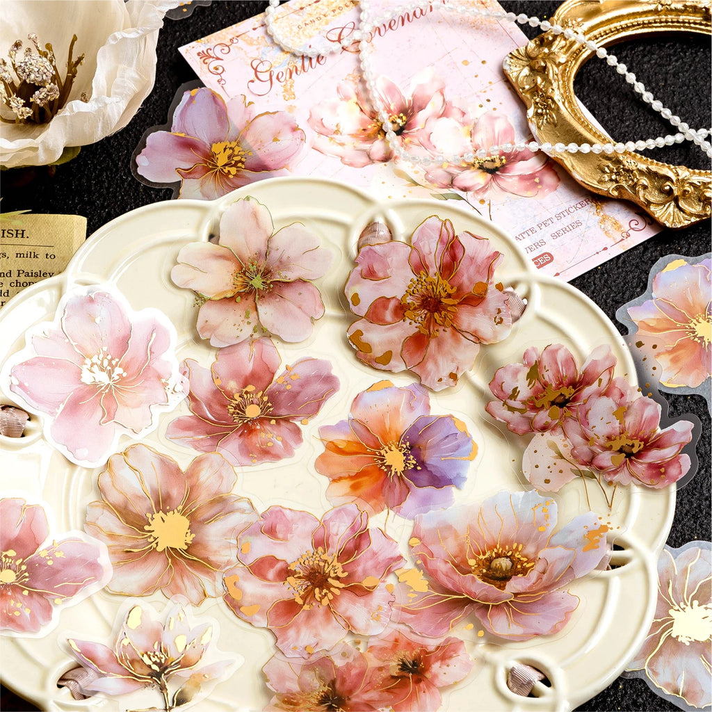 120pcs PET Sticker Pack Flower Poem Series Decoration Stickers DIY Calendar Scrapbook Diary