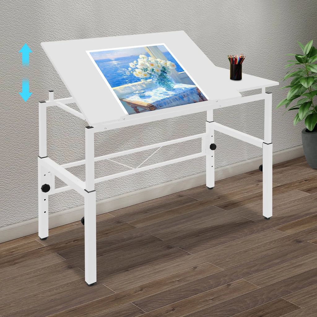 120x60cm Adjustable Drawing Table, Tilt & Height Adjustable Drafting Desk