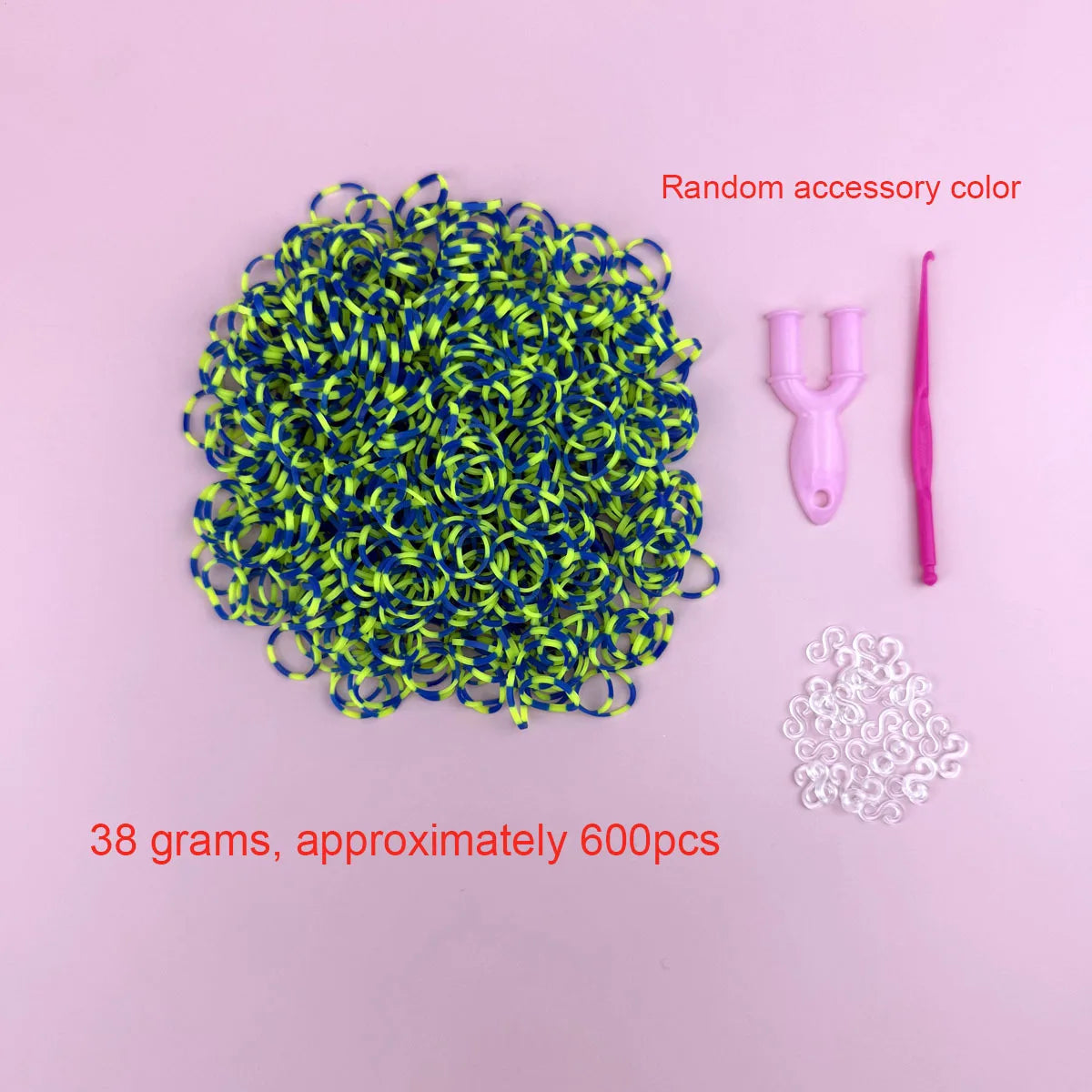 600Pcs Color Rubble Loom Bands Bracelets Kit Girl Gift DIY Jewelry Making