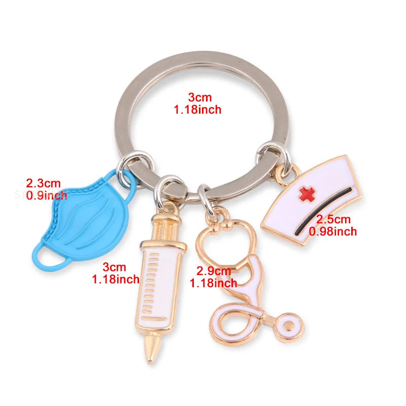 Trendy Nurse Stethoscope Keychain 1Pc Medical Themed Purse Charm