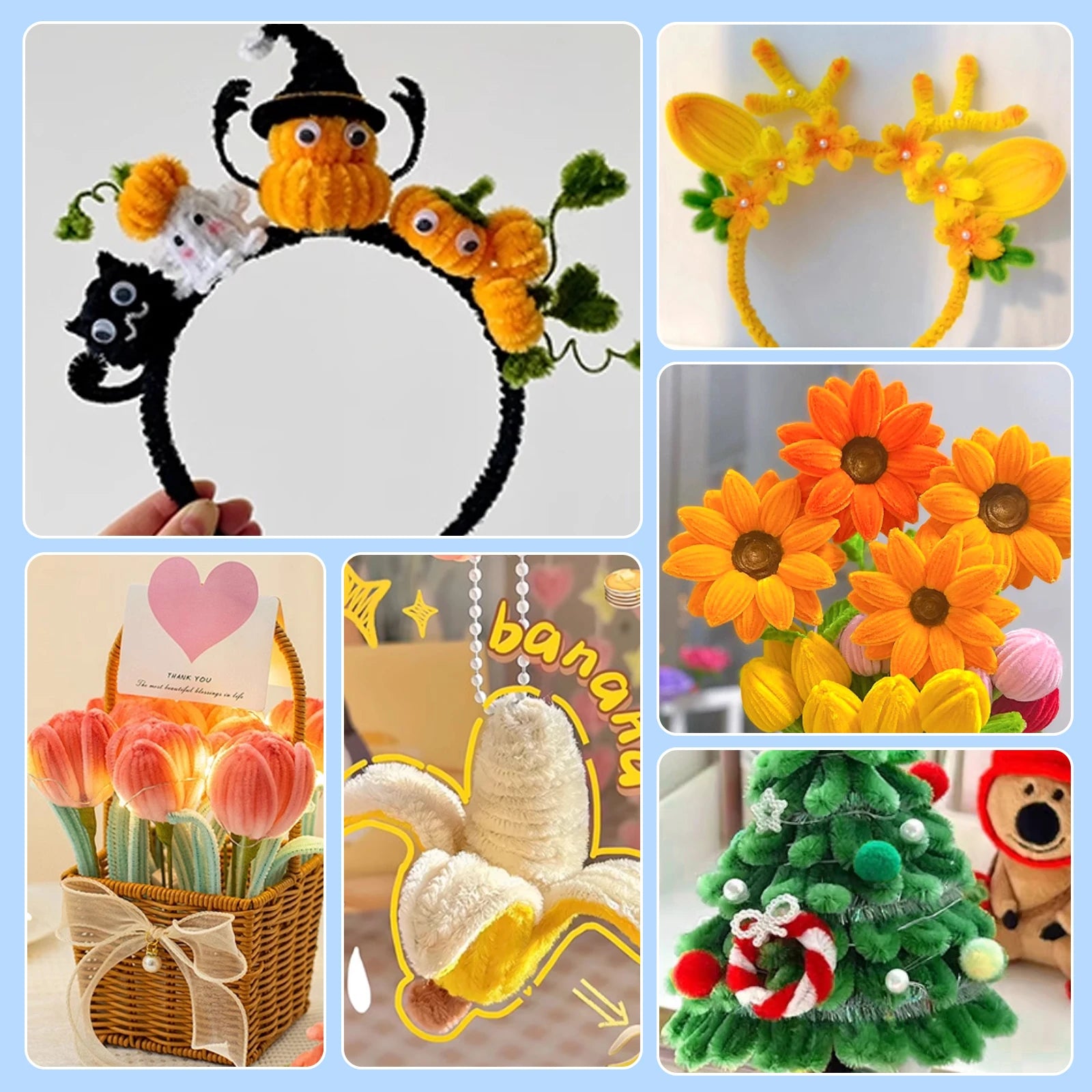 500pcs Pipe Cleaners Chenille Stems