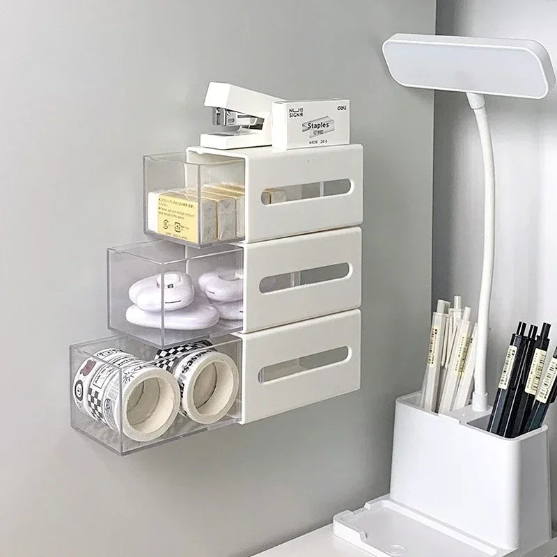 Wall Mounted Storage Box Bathroom Cosmetic Cotton Swabs,  Jewelry .