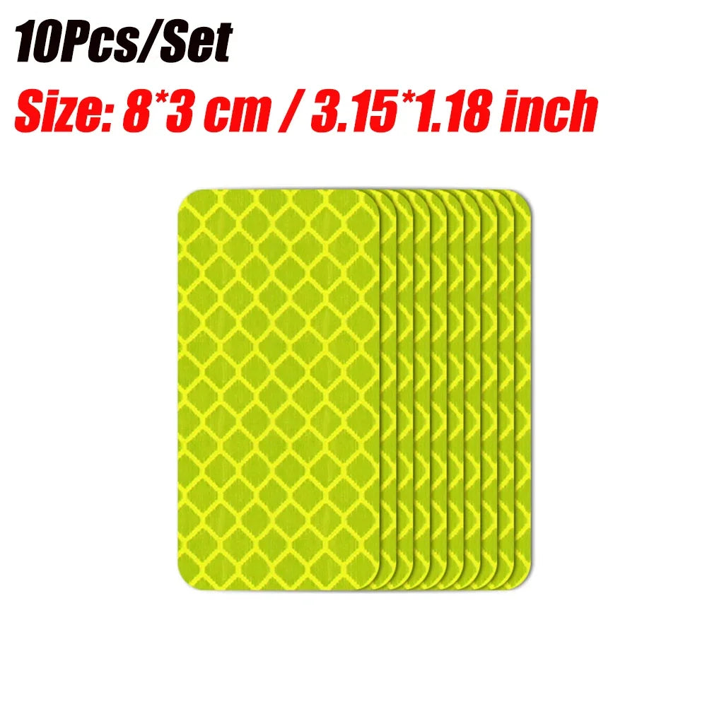 10pcs/set Car Motorcycle Bumper Reflective Safety Strip Stickers for Car Trailer 2027