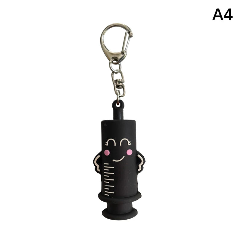 1PCS PVC Ampoule Bottle Opener Keychain Syringe-Shaped Cutter Nurse Doctor Aid Medication Vial Breaker Tool