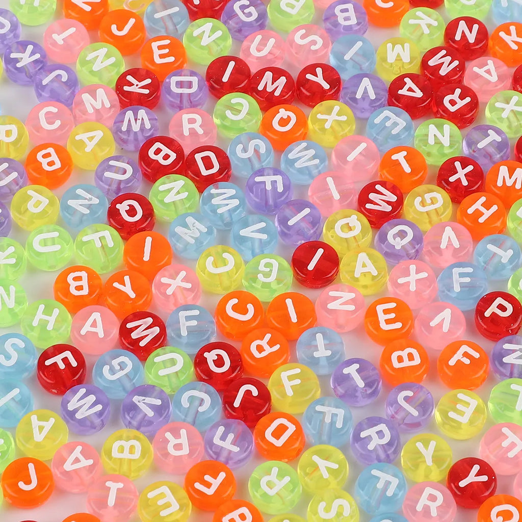 700pcs/lot Colorful Round Letter Beads Acrylic Alphabet Number