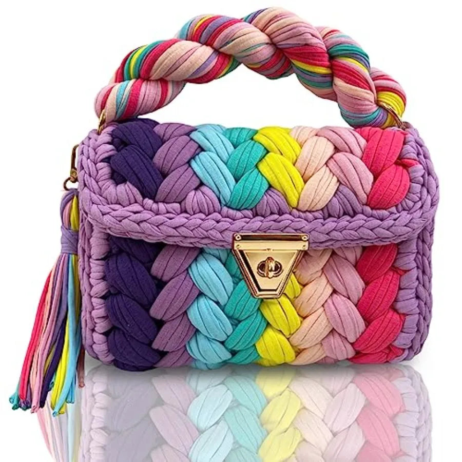 Evening Clutch Bag for Women, Handmade Crochet Wedding Party Purse, Small Flap Formal Crossbody Handbag Evening Clutch