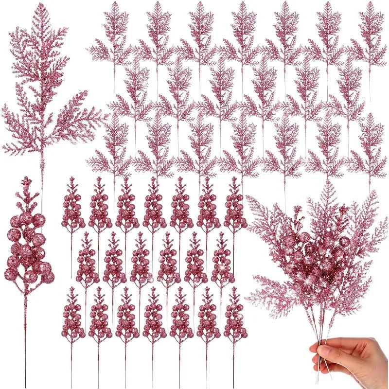 10Pcs Glitter Christmas DecorationDecor DIY Wreath Gift Accessories
