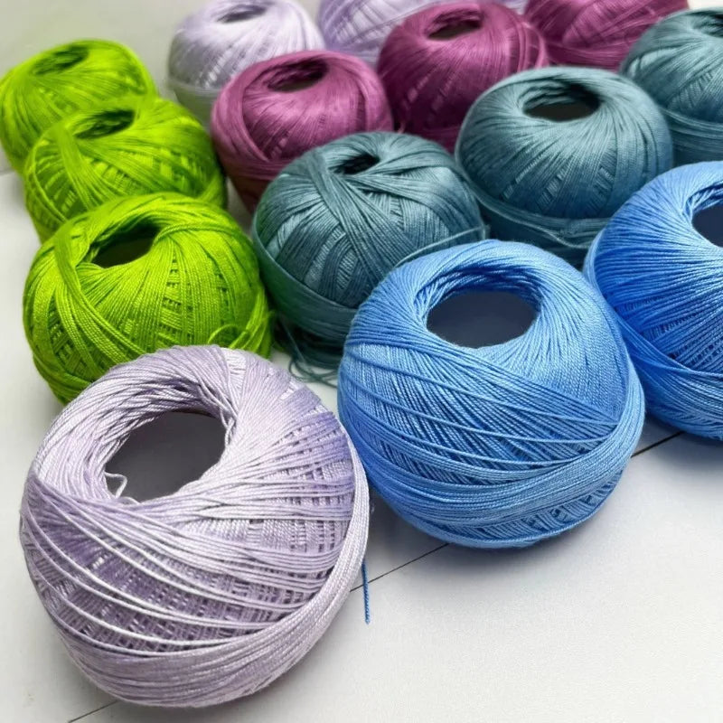 1PC Premium Mercerized Silk Lace Yarn Bundle-Soft, Durable, Vibrant Colors for DIY Knit & Crochet