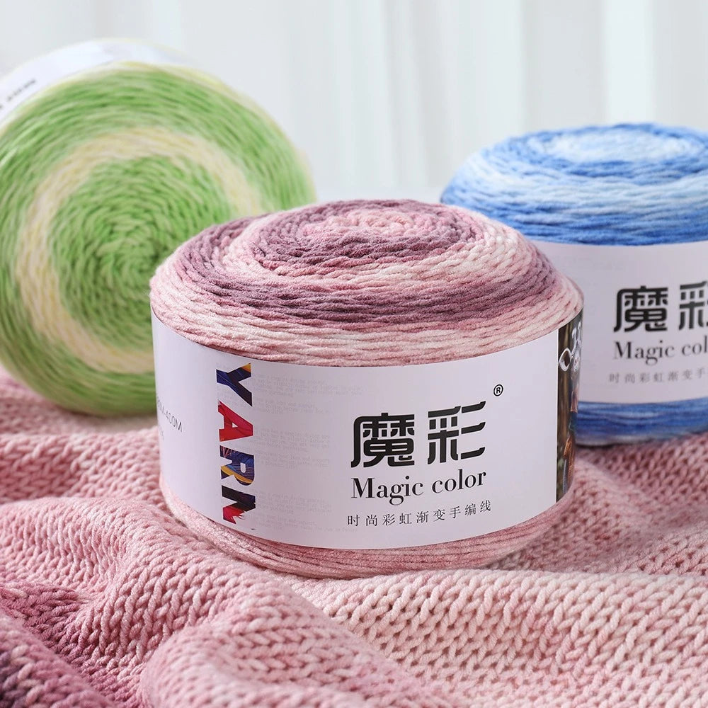 Cake Yarn for Knitting Crochet Gradient Color Medium Worsted Soft  for DIY Scarf