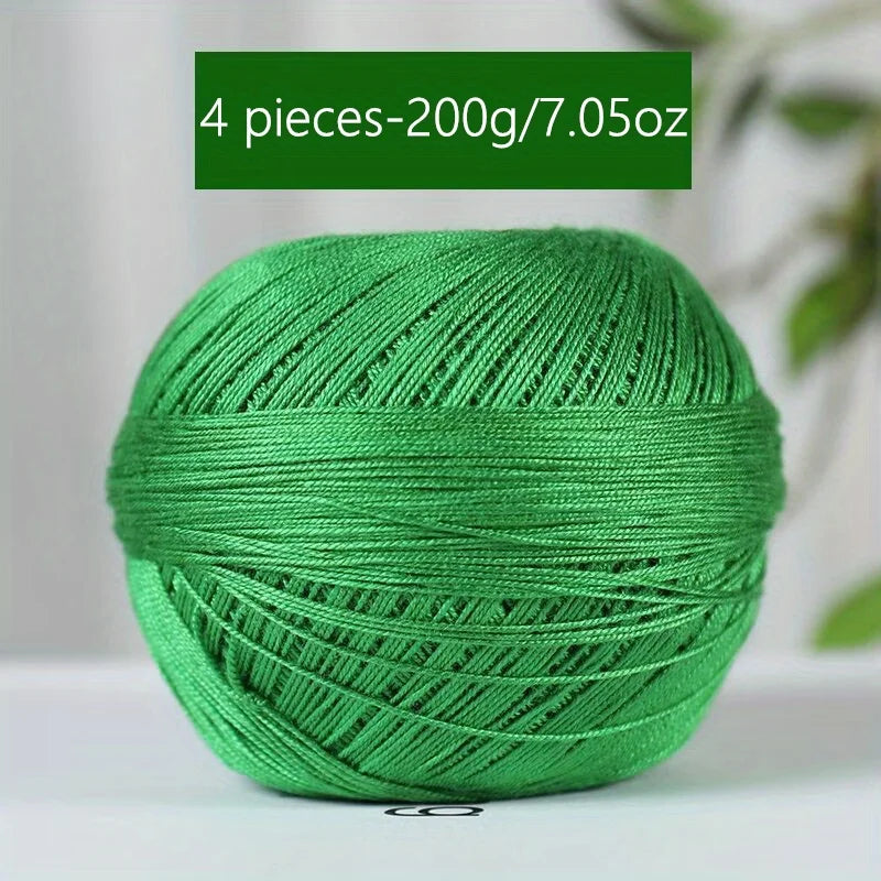 1PC Premium Mercerized Silk Lace Yarn Bundle-Soft, Durable, Vibrant Colors for DIY Knit & Crochet
